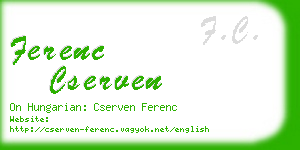 ferenc cserven business card